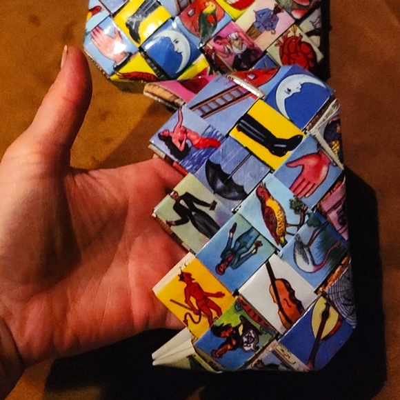 Set of 2 Gift Card Holder. Recycled Plastic, Vintage Print Handmade Unisex. - Picture 6 of 9